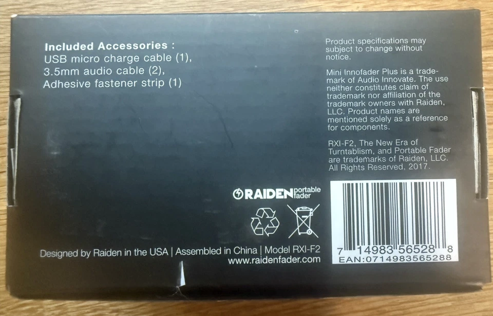 Raiden RXI-F2 portable DJ cross fader innofader Vestax Rane Technics  - Image 4 of 4