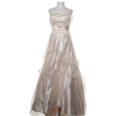 Unique, Abendkleid, Größe: 38, Beige, Polyester, Einfarbig, Satin, Damen #MJ8