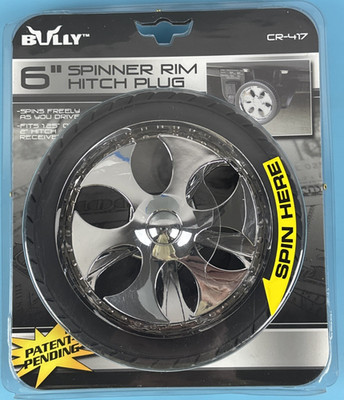 BULLY 6  Hitch Plug Cover Spinner Rim CR-417; Fits 1.25'' or 2'' Receivers: New!