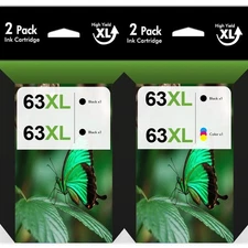 63 XL Ink Cartridges for HP Envy 4516 4520 4522 OfficeJet 3830 4650 5255 Printer
