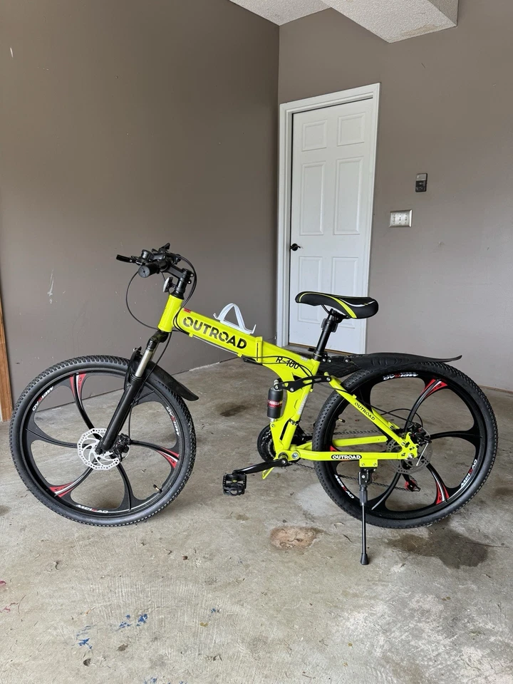 26" Folding Mountain Bike 21 Speed Men Bikes MTB Bicycle School Dual - Image 2 of 2