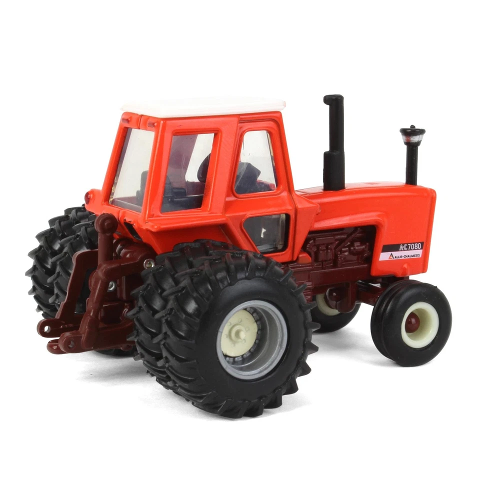 ERTL 1/64 Allis Chalmers 7080 Maroon Belly Tractor with Rear Duals 60008 - Image 3 of 4