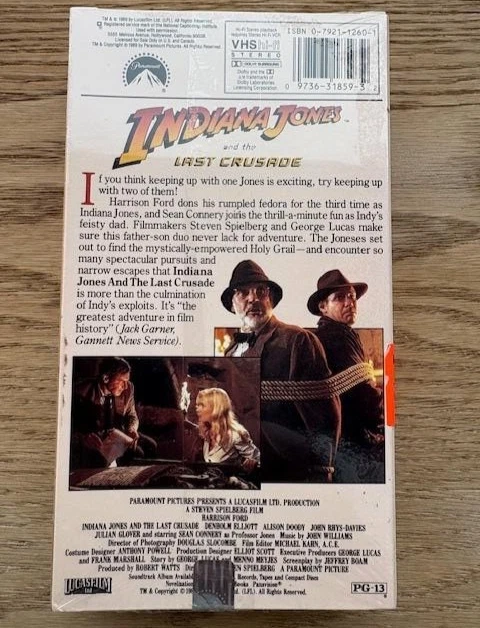 The Indiana Jones Trilogy [Raiders, Temple, Crusade] (VHS, 1989) 3 Movie Box Set - Image 4 of 4