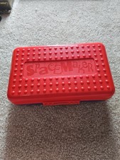 Vintage 90's Spacemaker Pencil Box Case Red And Clear