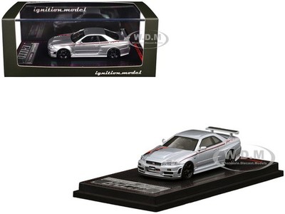 NISSAN SKYLINE GT-R BNR34 Z-TUNE NISMO RHD SILVER 1/64 BY IGNITION MODEL IG3840