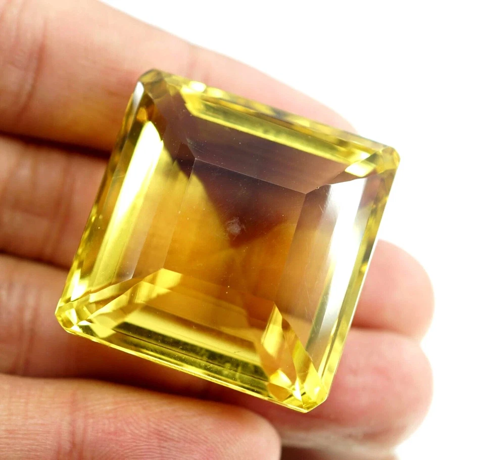 Natural Certified 143 Ct Radiant Cut Yellow Citrine Brazilian Loose Gemstone - Image 2 of 4
