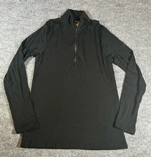 Icebreaker Men’s Large Black 1/4 Zip Thermal Top 175 Zone Merino Wool LS NWOT