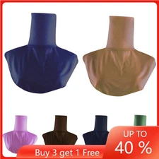 Muslim Fake Collar Hijab High Neck Cover Chest Back Scarf Under Tops Solid Color