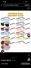 Womens Rimless Rectangle Sunglasses Gold Metal/Plastic Frame Black Tinted Lenses