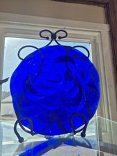 Blenko 12" Art Glass Flower Disc Sun Catcher