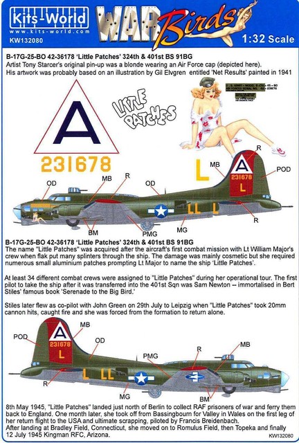 Kits World Decals 1 32 Boeing B 17g Flying Fortress Nine O Nine Airplanes Aircraft