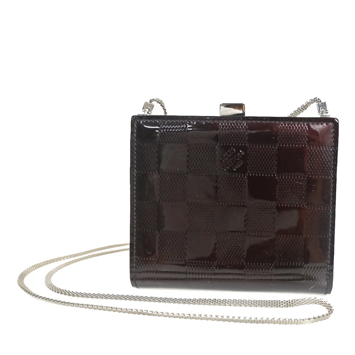 LOUIS VUITTON Ange PM Shoulder Bag Damier Vernis Leather Carmine 