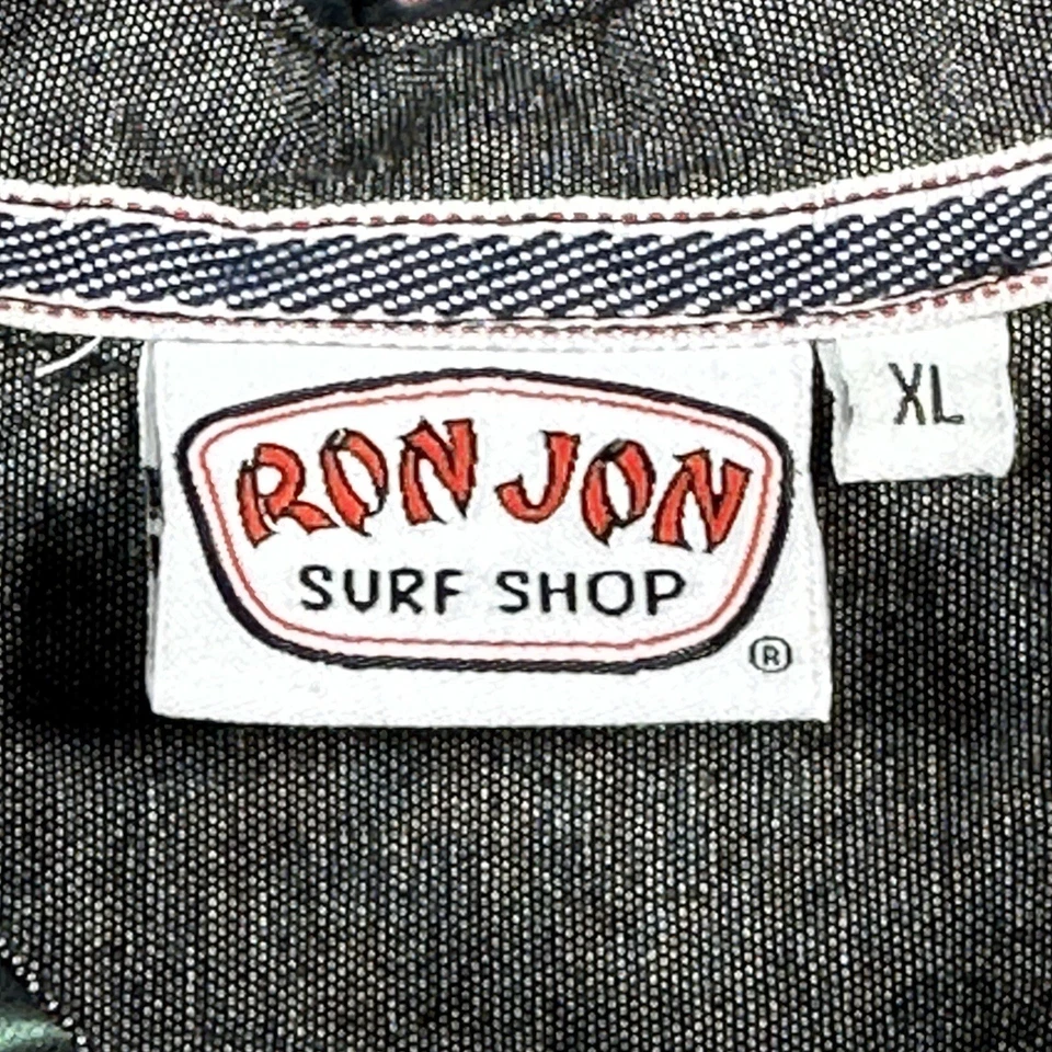 Ron Jon Surf Mens Shirt  XL Hawaiian Button Up Short Sleeve Fruit Design Beach - Image 3 of 4