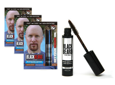 Blackbeard for Men Instant Beard Color   Beard Dye Alternative   12ml / 3 pk