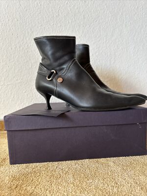 Stiefeletten Prada Schwarz Gr 39,5 Leder Mit Karton