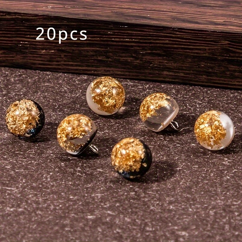 20pcs Round Buttons Resin Metal for DIY Clothes Dress Craft Sewing Retro - Image 2 of 4