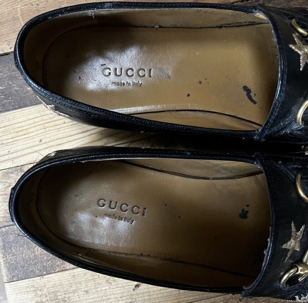 Black Shiny Leather Gucci Jordaan Loafer