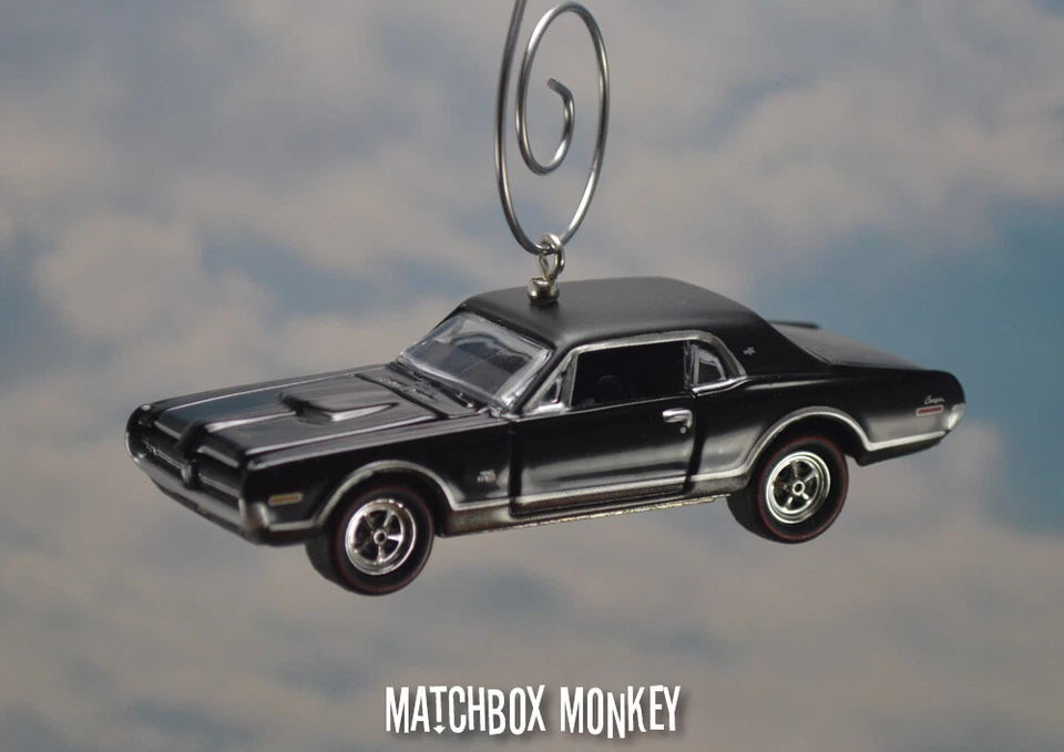  Black 1968 Custom Mercury Cougar GT-E Christmas Ornament 1/64 Adorno Custom NEW - Image 2 of 4