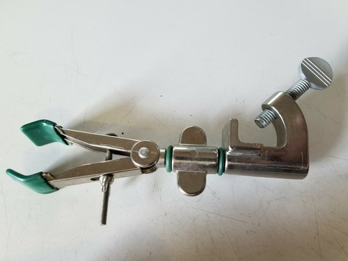 VWR Talon Two-Prong Single Adjustable Extension Lab Clamp, Swivel, Rubber Grip