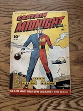 Captain Midnight #20 (Fawcett Magazine 1944) Awesome Cover Art Golden Age GD/FR