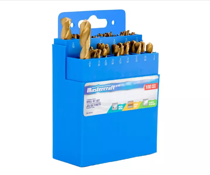 Mastercraft Titanium Twist Drill Bit Set 100 Piece Coated High