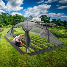 TAUS Pond Cover Dome Garden Pond Net 9-13 FT Black Netting Covers for Leaves