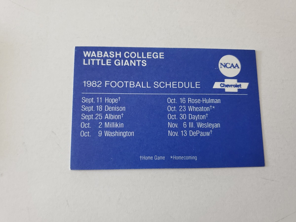 js15-wabash-college-1982-football-chevrolet-pocket-schedule-card-ebay