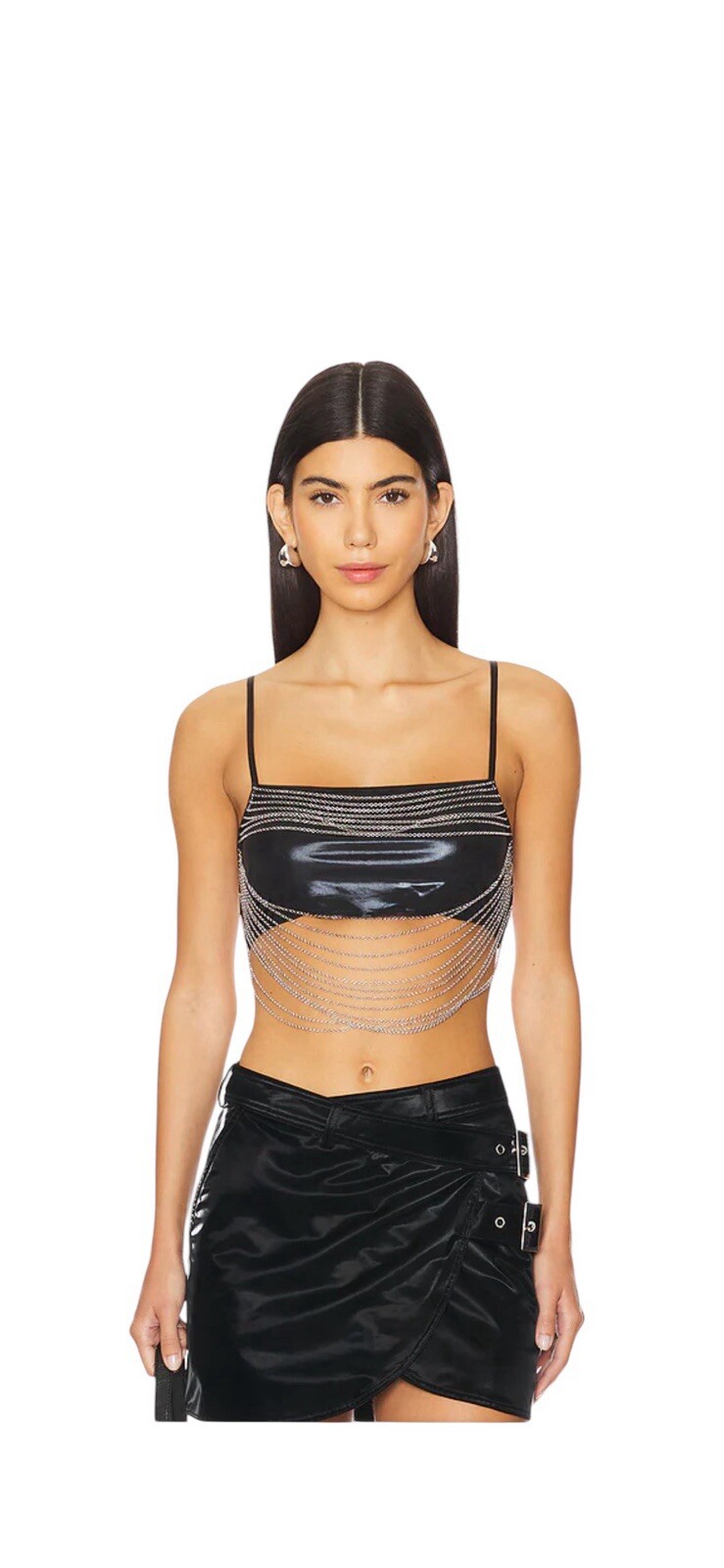 WeWoreWhat Chain Bandana Top in Black size small