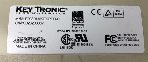 Rare Vintage Key Tronic E03601MSESPEC-C Wired 6 Pin Keyboard - Picture 8 of 10