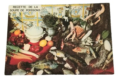 Recette de la Soupe de Poisson  French Cuisine Post Card.  1980s.  French Fish 