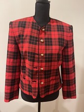 LIZ CLAIBORNE Red Plaid Vintage Blazer - Size 4
