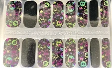 Color Nail Polish Strips,16ct. Neon Skulls (Halloween)  . READ DESCRIPTION BELOW