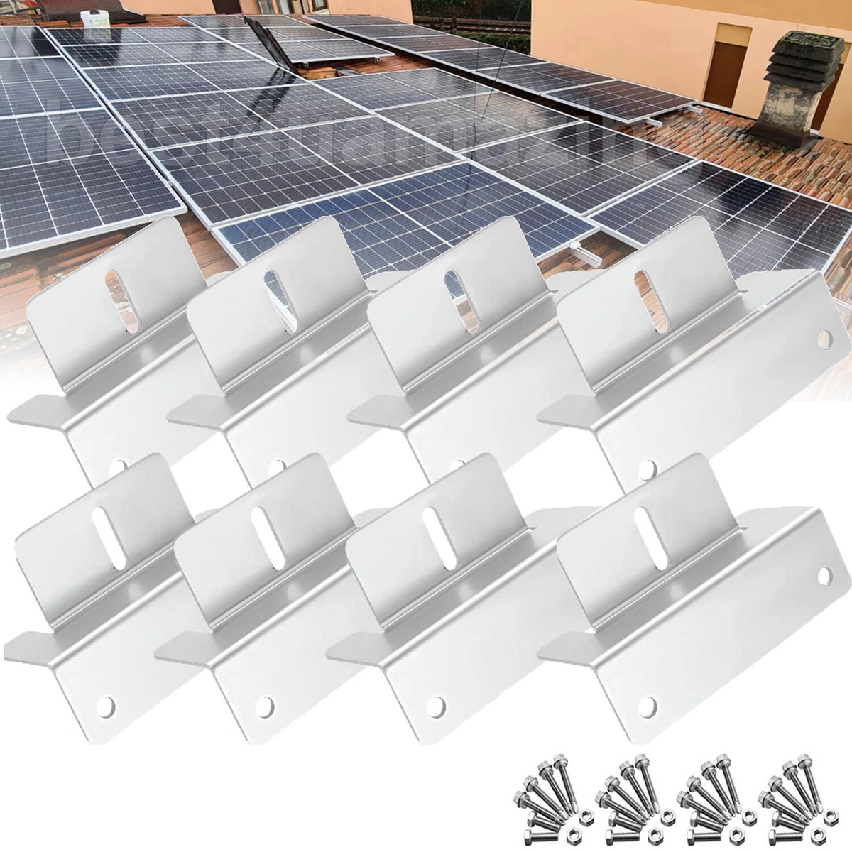 4-40 X Solar Panel Mounting Z Bracket Set For Flat Roof Wall Mount Kit Aluminum