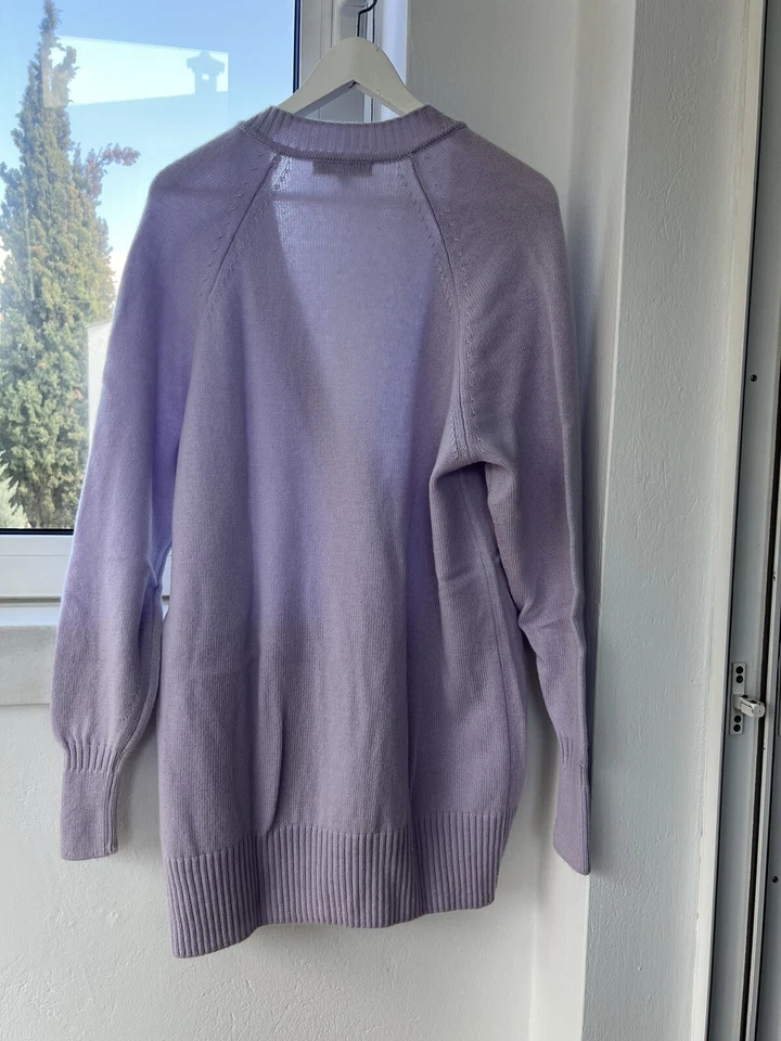 Autograph By M&S Collection Lilac Light Purple Button Wool Cardigan Size 48eu - Image 2 of 4
