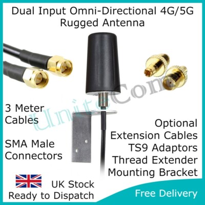 5G 4G LTE Outdoor Booster Antenne extern SMA TS9 Antenne Vodafone O2 Three EE