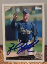 Bud Black Autographed 2009 Topps Baseball Signed Card #297 San Diego Padres 