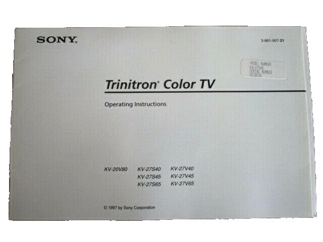 Sony TV, Video & Home Audio Manuals for Sony