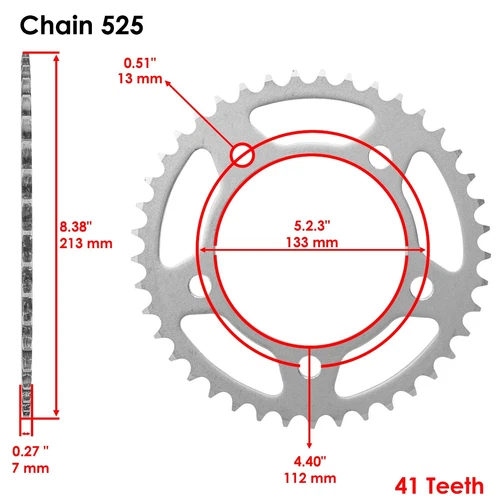 Black Drive Chain And Sprocket Kit for Honda VT750C Shadow Ace 750 1998-2003 - Bild 4 von 8