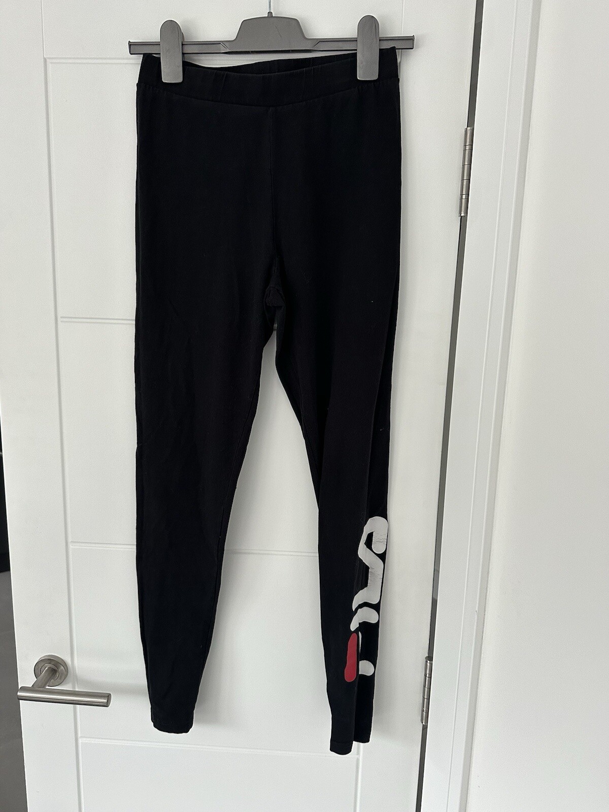 Leggings donna FILA nero logo Fila taglia small UK 8 10 (V)
