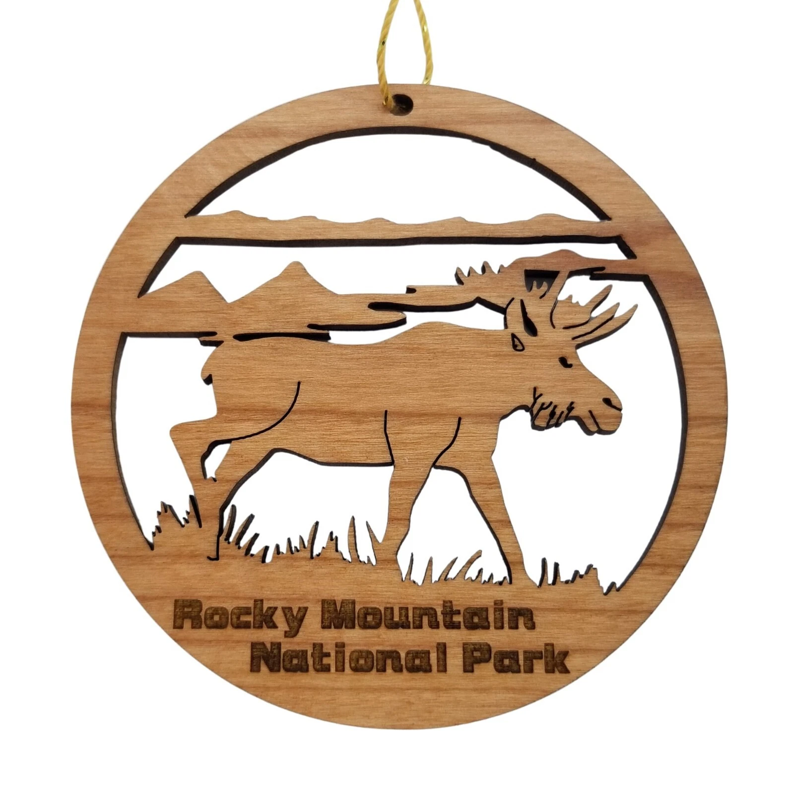HappyWoodProducts Rocky Mountains Moose Ornament - Thumbnail 5