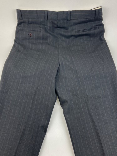 CHAPS RALPH LAUREN Mens 40S Gray Stripe Canada Wool 2 Piece Suit W/ Pants 34x27 - Picture 13 of 15