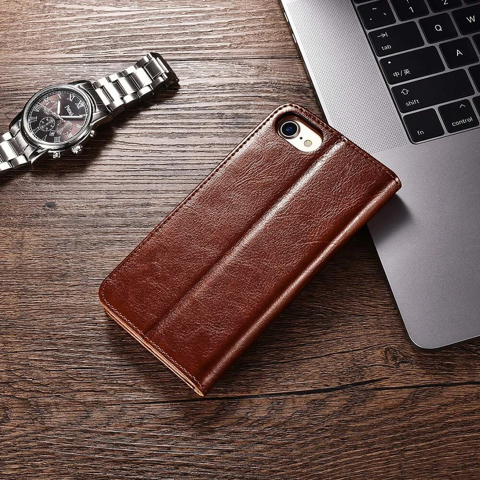 Shockproof Wallet Case For iPhone 7 8 7+ 8+ SE 3rd Gen (2022) Leather Flip Cover - Image 3 of 4