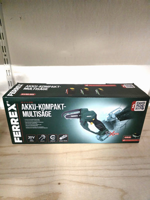 Ferrex Akku Kompakte Kettensäge 20 V Motorsäge Multisäge Akku Ladegerät LED