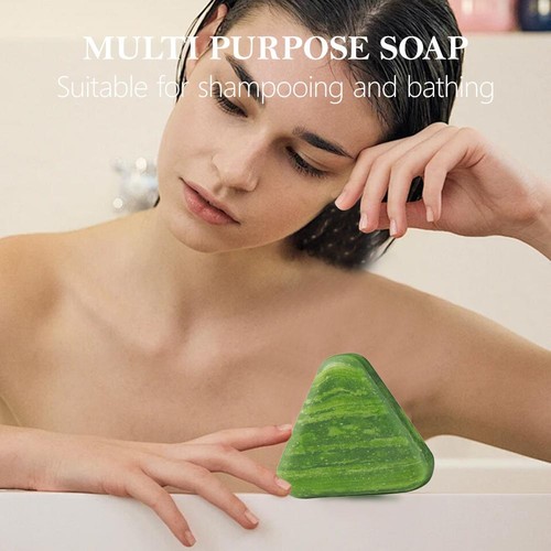 Nature Triangle Shampoo Bar, Nature Green Soap Shampoo, Usman Grass ShampooBar Hot - Bild 7 von 12