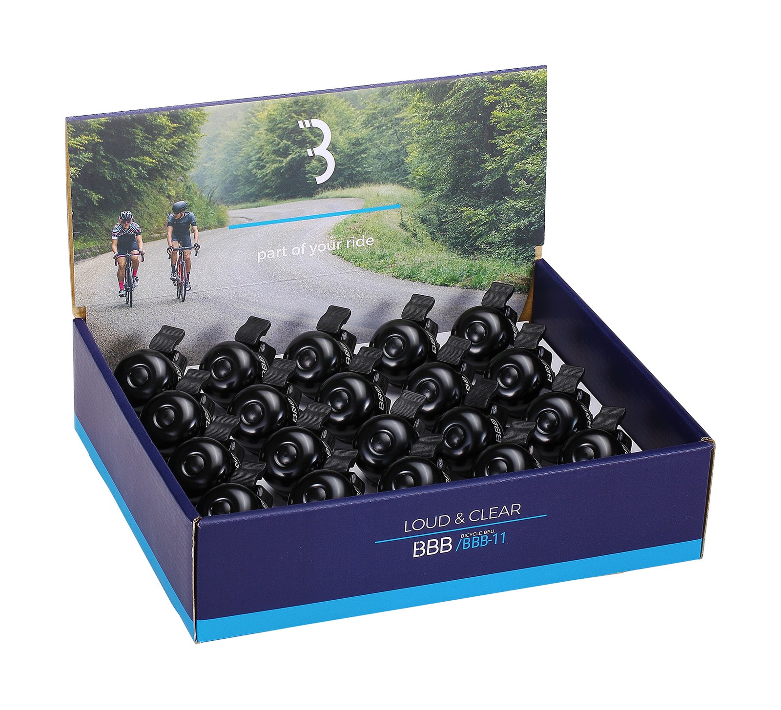 BBB-sonnette Bike Easy Fit Deluxe -14-sonnettes black - black - black Lot de 20 21690₽