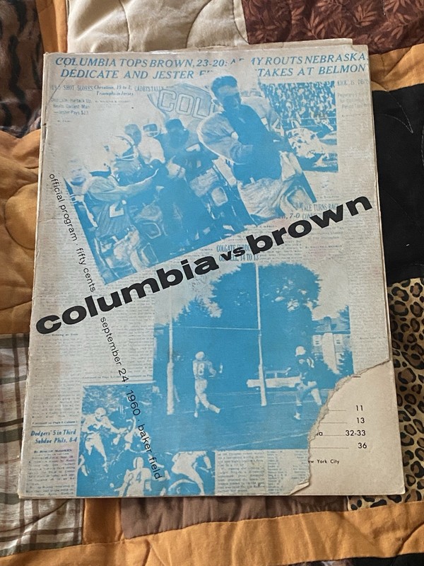 Columbia vs Brown Sept 24 1960 Vintage College Football Program