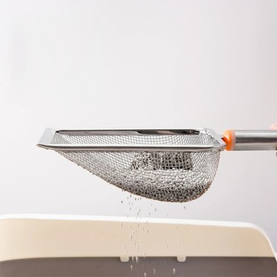 Stainless Steel Fine Mesh Cat Litter Scoop Easy To Clean Non-Stick Shovel