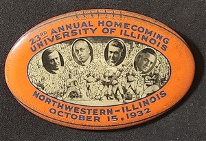 1932 University Of Illinois Vs. Northwestern Homecoming Badge