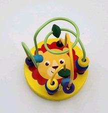 Montessori Educational Toddler Math Toy Wooden mini Beads Wire Puzzle 4.5  H