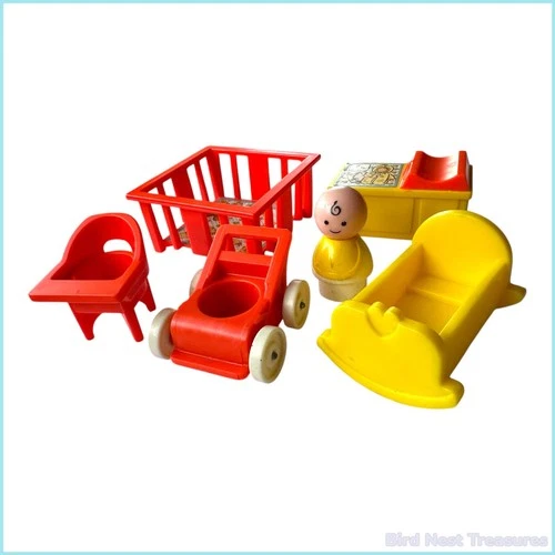 Vntg 1972 Original FISHER PRICE LITTLE PEOPLE, Baby & Accessories - You Choose